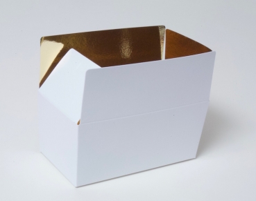 Chocolate - praline box white with golden inside at sweetART